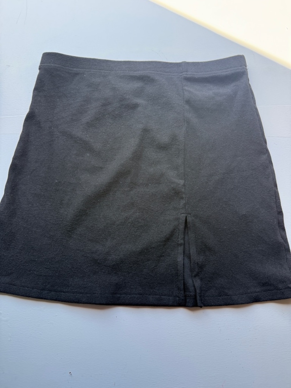 Mini Black Skirt large size L Front Slit casual capsule clubware falda A11